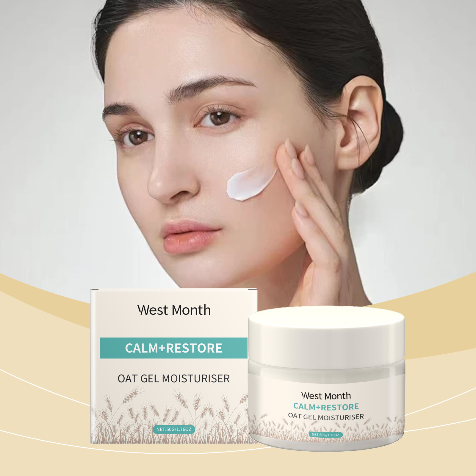 Skincare Oat - 50g Oat Moisturizing Face Cream: Głęboko